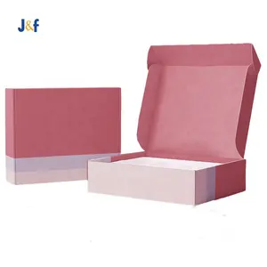 Caja de embalaje corrugado para cosméticos, logo personalizado, color rosa, Envío Gratis