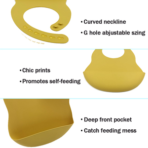 Bebek önlük uzun kollu silikon su geçirmez önlük BPA ücretsiz malzeme OEM ODM fabrika fiyat çocuklar besleme sofra seti - Product Image 3