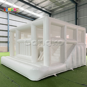 Nhà bị trả lại trượt Inflatable junping lâu đài đám cưới màu trắng Inflatable lâu đài bouncy để bán - Product Image 2
