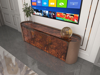 Ensemble de table basse en bois massif et marbre, style moderne, décoration de la maison