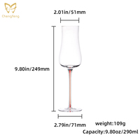 Verres à vin élégants de style italien en soie rouge, gobelets en cristal sans plomb faits à la main pour la dégustation de Bourgogne et de Bordeaux