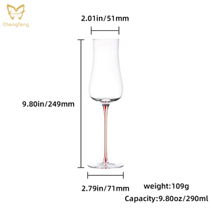 Copas <span class=keywords><strong>de</strong></span> Vino Elegantes <span class=keywords><strong>de</strong></span> Estilo Italiano, Hechas a Mano con Tallo <span class=keywords><strong>de</strong></span> Seda Roja, Cristal sin Plomo para Degustación <span class=keywords><strong>de</strong></span> Borgoña y Burdeos - Product Image 5