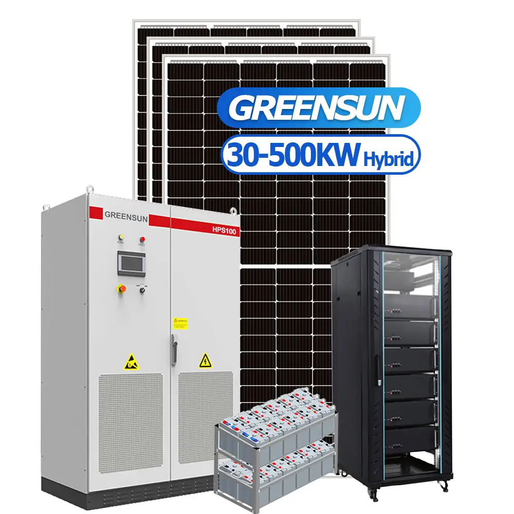 150Kw 하이브리드 상업용 태양광 발전 시스템 3 상 500KW 100Kw 50Kw 30Kw 순파 사인파 ATESS 인버터 Pv 키트