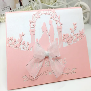 Biglietto d'auguri di carta goffrata elegante classico biglietto d'invito di nozze con stampa tipografica di lusso - Product Image 5