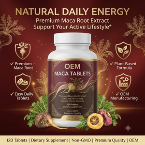 OEM ODM เม็ดมาคา สารสกัดจากรากมาคาพรีเมียม 1000 มก. ต่อหนึ่งหน่วยบริโภค อาหารเสริมเพิ่มพลังงานจากธรรมชาติ 120 เม็ด - Product Image 2
