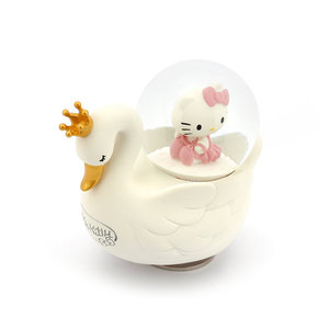 Globo de Agua Musical/Globo de Nieve de Resina Pintado a Mano con Diseño de Hello Kitty y el Lago de los Cisnes - Product Image 3