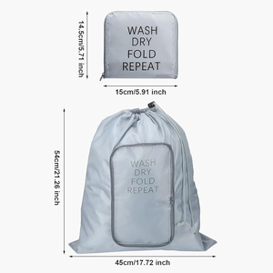 <span class=keywords><strong>Bolsa</strong></span> de Lavandería Plegable con Cordón, para Lavar, Secar, Plegar y Repetir, de Poliéster Estampado, Portátil, para Guardar <span class=keywords><strong>Ropa</strong></span> <span class=keywords><strong>Sucia</strong></span> de Viaje - Product Image 4