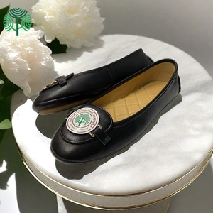 Scarpe basse con suole a scacchi comode da donna con pelle di agnello in pelle di <span class=keywords><strong>ballerina</strong></span> mocassini da barca da donna ballet scarpe taglie forti da esterno - Product Image 1