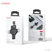 Lector de tarjetas portátil Earldom 5 en 1, multiinterfaz, amplia compatibilidad, función Plug and Play, almacenamiento rápido para transferencia de archivos de teléfono móvil/computadora