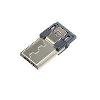 Conector Micro-USB Tipo B Macho de 5 Pines para Soldar con Pines Delanteros y Traseros y Conector para Micrófono