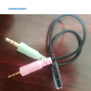 Giắc Cắm AUX Âm Thanh Nổi 3.5Mm <span class=keywords><strong>1</strong></span> Đầu Cái Thành <span class=keywords><strong>2</strong></span> Đầu Đực Bộ Chia Tai Nghe Micro Bộ Chuyển Đổi Cáp Bện Âm Thanh - Product Image 3