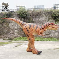 Costume de dinosaure réaliste personnalisé 2026, T-Rex marron interactif pour parc d'aventure, adulte