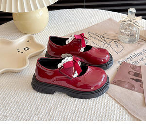 Chaussures montantes Princesse pour filles, respirantes, en PU, avec fermeture auto-agrippante, motif uni, chaussures de <span class=keywords><strong>marche</strong></span>, mode printemps, chaussures de fête - Product Image 3