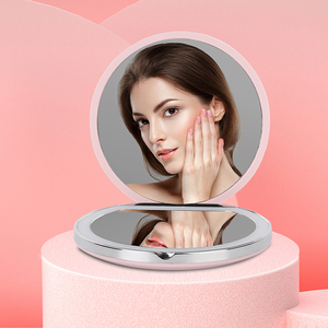 USB Sạc 2 Trong 1 Dễ Thương Mini Mỹ Phẩm Fan LED Gương Ánh Sáng Cầm Tay Trang Điểm Cầm Tay Gương - Product Image 6