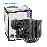 Refroidisseur d'air pour processeur Lovingcool, nouveau design, 270 W TDP, 6 caloducs en cuivre, double tour, écran d'affichage, pour ordinateur