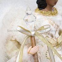 Nouvel ange de Noël 2026 de 40 cm avec sceptre, sommet de sapin de Noël, ange afro-américain, décoration pour la maison et les fêtes