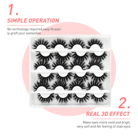Medylashes Factory – Cils 3D faits main, doux, véganes, biodégradables, en fibres végétales, noirs, 5MM-25MM, 25-30 utilisations, avec bande en coton