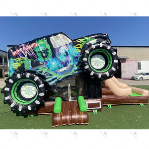 Castillo Inflable Comercial con Tobogán y Soplador, Diseño de Camioneta Monster Truck, Personalizado para Alquiler en Fiestas al Aire Libre - Product Image 5