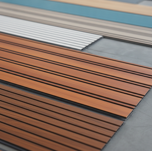 PVC Bảng điều khiển tường trong nhà PVC gỗ đen trở lại Trần Bảng điều khiển trang trí nội thất tường gỗ hạt Ốp cho khách sạn Văn Phòng Nhà - Product Image 5