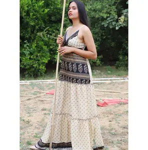 Bohemian Lightweight Indian Sari Silk Dress Ladies Wear Sari Fabric Dress