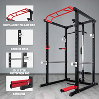 Support de Squat Multifonctionnel en Acier Robuste Style Cage – Équipement de Gymnastique Écologique pour la Maison – Entraînement de Force et Musculation