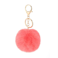 Décapsuleur porte-clés en fausse fourrure de lapin multicolore, doux et moelleux, 8 cm, avec composants en alliage de zinc, vente en gros