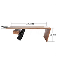 Table à manger en métal et en bois massif, vintage, style français, vente en gros