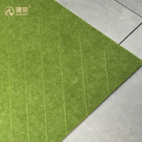 Panneaux acoustiques insonorisants en feutre PET vert découpés en V sur mesure pour murs et plafonds, pour la décoration intérieure de bureaux et de maisons