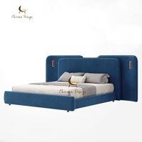 Nordischer Stil Mehrfarbiges Weiches Leder Holzrahmen Montiertes Modernes Stauraum-Bett in Queensize für Schlafzimmer