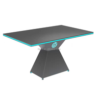 Combinaison table basse et chaise de bar à led Cabine de couleur claire occidentale Siège de canapé Café-restaurant Table et chaise lumineuses à led