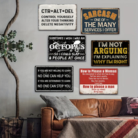 Juego de Letreros Metálicos de Humor Rústico con Reglas de Conducta para Vecinos, Herramientas Musicales y Advertencias de Sarcasmo para Decoración de Pared en Cueva del Hombre, Garaje o Bar