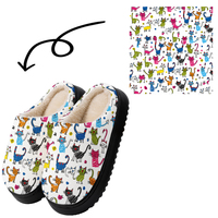 Chaussures à plateforme épaisse imprimées de motifs floraux personnalisés - Semelle légère en EVA avec dessus en peluche, bout fermé, mode hiver/printemps/automne