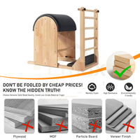 Vente directe usine : Machine de Pilates Ladder Barrel en chêne au design détaillé pour usage personnel à domicile, garantie 5 ans