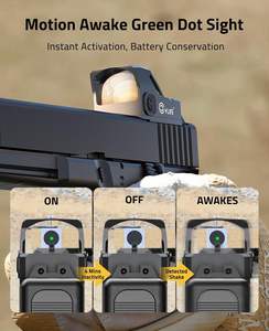 منظار CVLIFE WolfCovert التكتيكي الهولوغرافي بحجم كامل 1X24 مم مع خاصية الاستشعار بالحركة (<span class=keywords><strong>Motion</strong></span> Awake)، نقطة حمراء وخضراء، دقة عالية، مقاوم للماء ومصنوع من الألومنيوم - Product Image 3