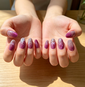 <span class=keywords><strong>Ongles</strong></span> press-on Dihang Purple Wave Style Cat Eye Almond - Product Image 4