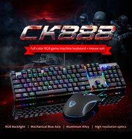 Personnalisable commutateur gaming clavier souris combos clavier de jeu filaire et souris avec interrupteur bleu