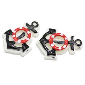 Accesorios de resina para manualidades, 100 unidades, ancla de espina de pescado, Concha plana para volante de barco, decoración DIY, cabujones - Product Image 5