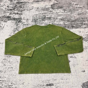 TS4031 Maglietta a <span class=keywords><strong>Maniche</strong></span> <span class=keywords><strong>Lunghe</strong></span> in Cotone Waffle Personalizzata con Logo Effetto Invecchiato, Lavaggio Acido, Vestibilità Oversize Boxy, <span class=keywords><strong>Maglia</strong></span> <span class=keywords><strong>Termica</strong></span> a <span class=keywords><strong>Maniche</strong></span> <span class=keywords><strong>Lunghe</strong></span> in Waffle - Product Image 6