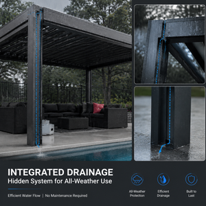 Auvent autoportant réglable pour terrasse, <span class=keywords><strong>toit</strong></span> rétractable télécommandé, pergola - Product Image 5