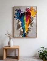Peinture murale sur toile abstraite arc-en-ciel moderne pour salon, fond de canapé, porche, couloir, origine Chine