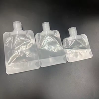Pochettes de voyage transparentes en plastique PA+PE avec bec verseur pour cosmétiques, lotions et shampoings liquides – 30ml, 50ml, 100ml