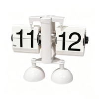 Horloge de table à bascule en métal avec double support, style européen moderne, tendance et minimaliste, décoration polyvalente pour la maison