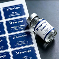 Autocollants holographiques durables anti-rayures, étiquettes adhésives personnalisées imperméables pour flacons en verre cosmétiques de 3 ml et 10 ml