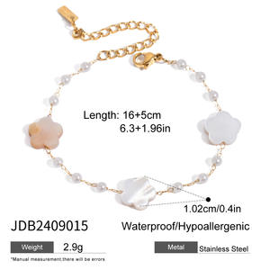 18k <b>Gold</b> Stainless Steel <b>Pearl</b> <b>Necklace</b> Non-fading Fashion Jewelry Wholesale <b>Necklace</b> and Bracelet Set - Product Image 6