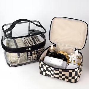 Hot-Selling Three-Piece PU Cosmetic <b>Bag</b> <b>Waterproof</b> for <b>Toiletry</b> <b>Bag</b> Customizable Classy Simple Skin Care Product Cosmetics - Product Image 4