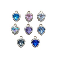 Coeur avec pince suspendue perceuse autour du bord cristal boucle pendentif verre bricolage cristal pendentif accessoires matériaux faits à la main
