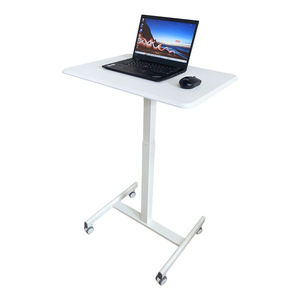 Adjustable Height Computer Trolley With 4 Castors Metal <b>Minimalist</b> Design Hospital Furniture H5 - Product Image 1
