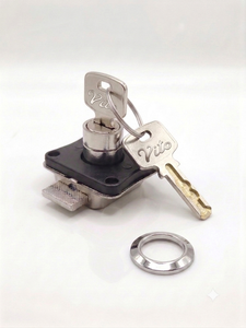 Serrure de porte multifonctionnelle 32 mm avec clé à lame ondulée, corps en alliage de zinc et finition en acier inoxydable 304, clé en laiton, serrure de sécurité compacte - Product Image 1