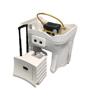 KISEN-Lavabo de pelo móvil portátil de diseño moderno, lavabo de champú de spa de altura ajustable para masajes de cabeza en casa o salón - Product Image 1