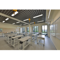 Établi mobile de laboratoire résistant aux produits chimiques mobilier école étudiant table hexagonale banc de laboratoire